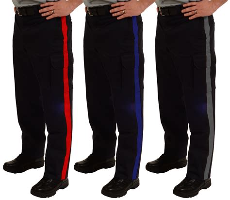 police uniform pants with stripe.